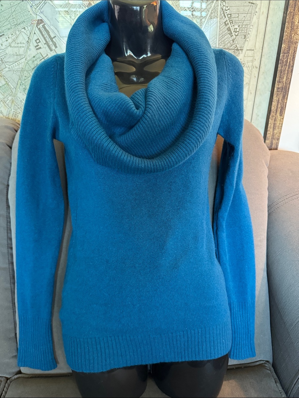 Autumn Cashmere Teal Cowl Neck 100% Cashmere Sweater | Size Small